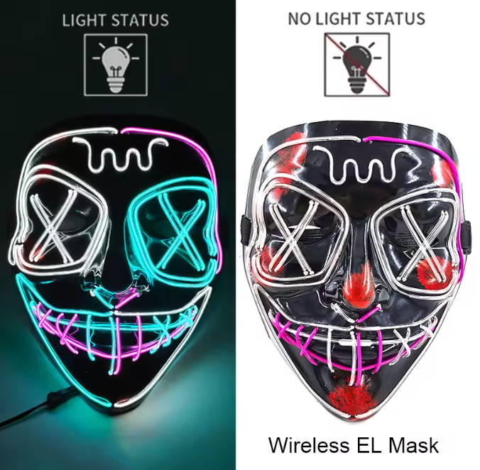 Máscara de purga LED inalámbrica para Halloween