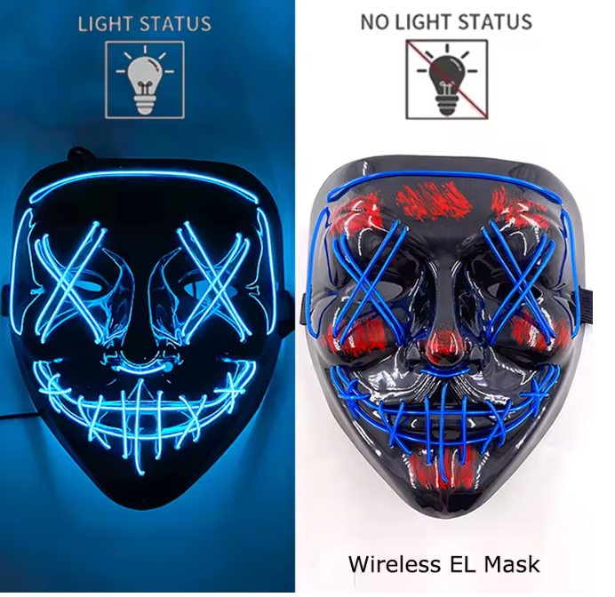 Máscara de purga LED inalámbrica para Halloween