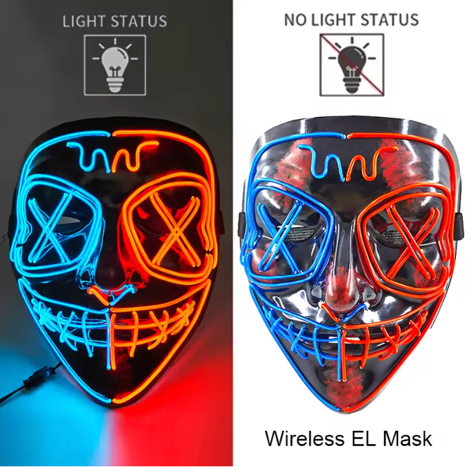 Máscara de purga LED inalámbrica para Halloween